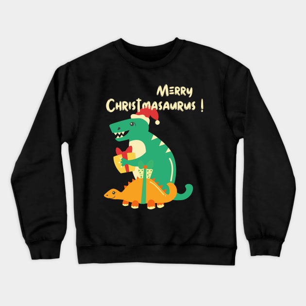 Merry Christmas-saurus! Adorably cute Dino for Xmas Crewneck Sweatshirt by Apathecary